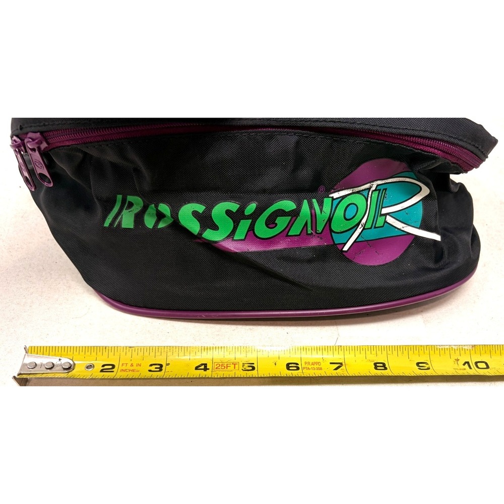 Vintage Rossignol Ski Waist Fanny Pack Black Purple Adjustable Belt Zip Bag